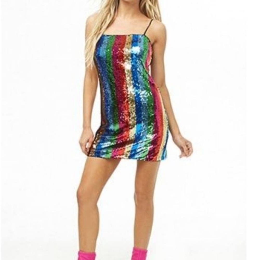 Forever 21 Multicolor Sequin Mini Dress